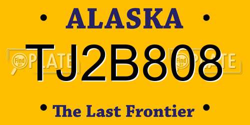TJ2B808 Alaska License Plate
