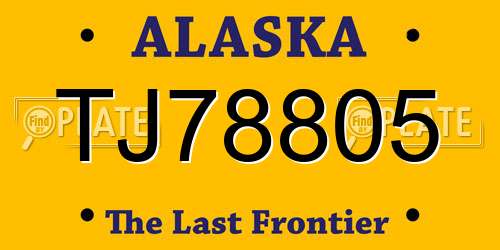 TJ78805 Alaska License Plate