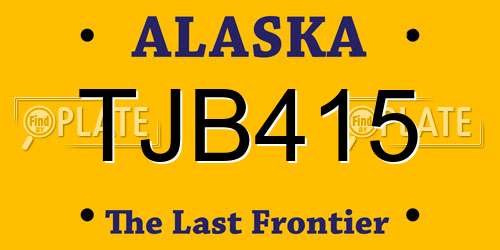 TJB415 Alaska License Plate