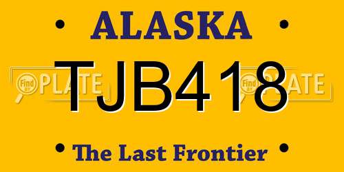 TJB418 Alaska License Plate