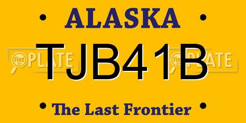 TJB41B Alaska License Plate