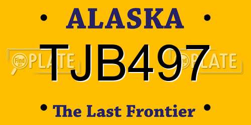 TJB497 Alaska License Plate