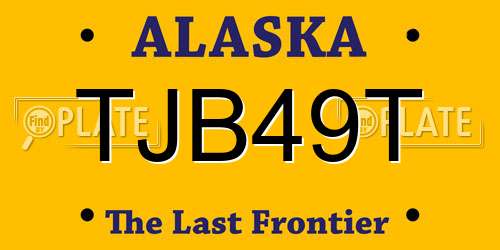 TJB49T Alaska License Plate
