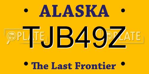 TJB49Z Alaska License Plate
