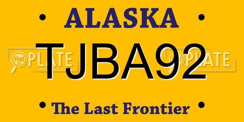 TJBA92 Alaska License Plate