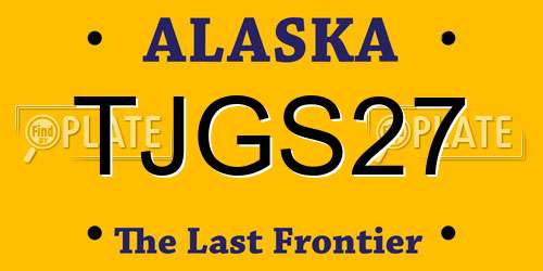 TJGS27 Alaska License Plate