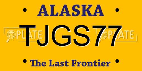 TJGS77 Alaska License Plate