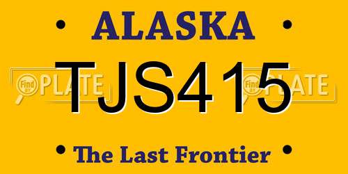 TJS415 Alaska License Plate