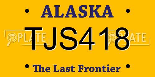 TJS418 Alaska License Plate