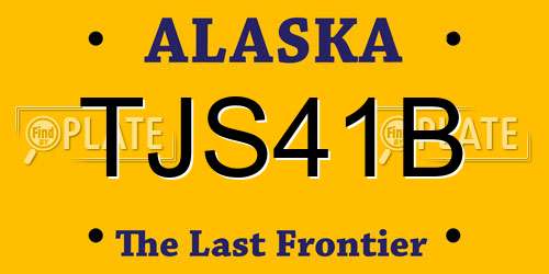 TJS41B Alaska License Plate