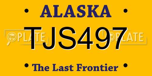 TJS497 Alaska License Plate