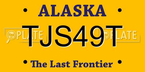 TJS49T Alaska License Plate
