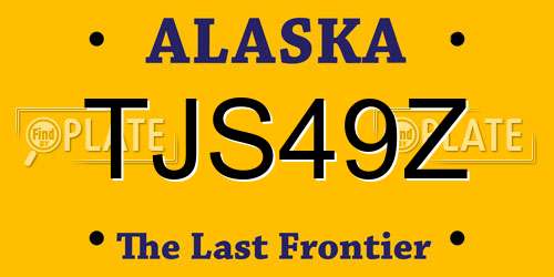 TJS49Z Alaska License Plate