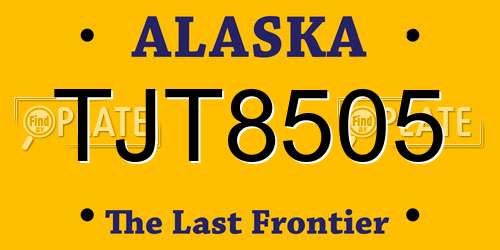 TJT8505 Alaska License Plate