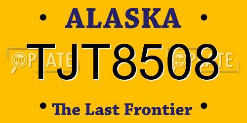 TJT8508 Alaska License Plate