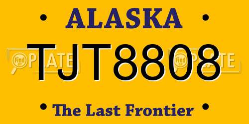 TJT8808 Alaska License Plate