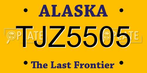 TJZ5505 Alaska License Plate