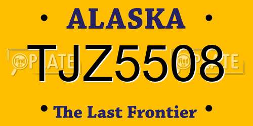 TJZ5508 Alaska License Plate