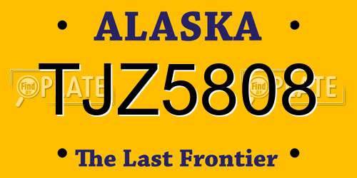TJZ5808 Alaska License Plate