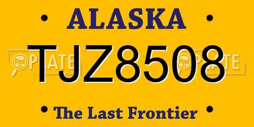 TJZ8508 Alaska License Plate