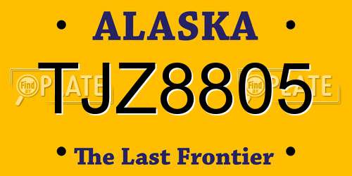 TJZ8805 Alaska License Plate