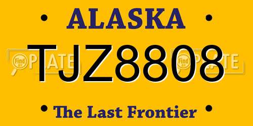 TJZ8808 Alaska License Plate