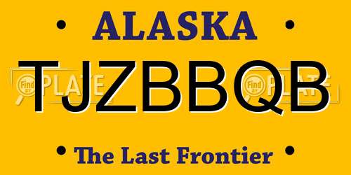 TJZBBQB Alaska License Plate