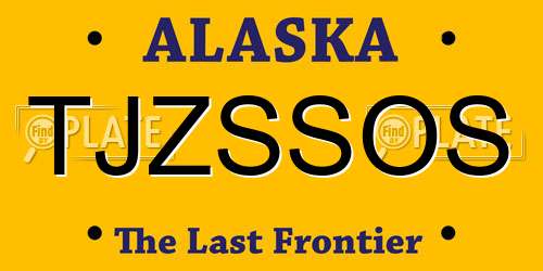TJZSSOS Alaska License Plate