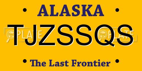 TJZSSQS Alaska License Plate