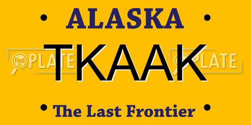 TKAAK Alaska License Plate