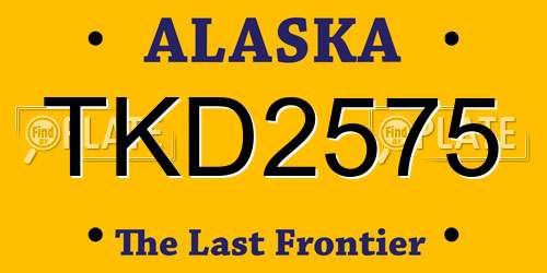 TKD2575 Alaska License Plate