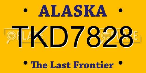 TKD7828 Alaska License Plate
