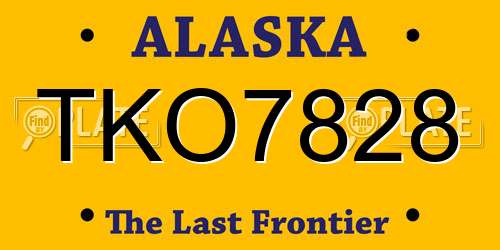 TKO7828 Alaska License Plate