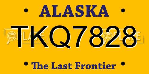 TKQ7828 Alaska License Plate