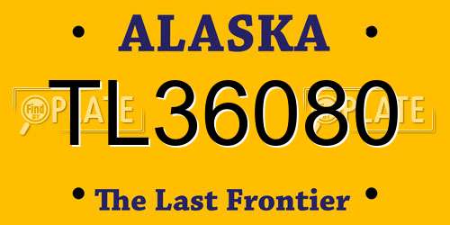 TL36080 Alaska License Plate