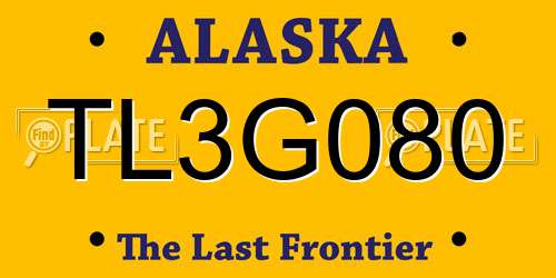 TL3G080 Alaska License Plate