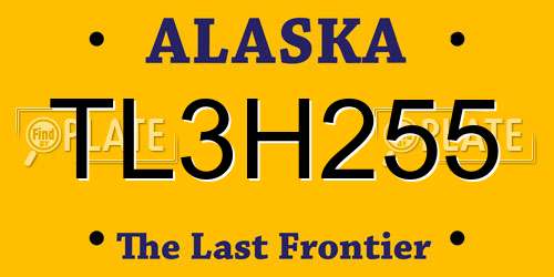 TL3H255 Alaska License Plate