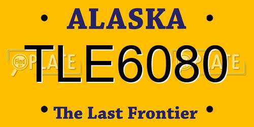 TLE6080 Alaska License Plate