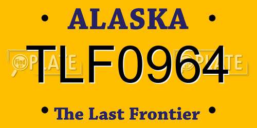 TLF0964 Alaska License Plate