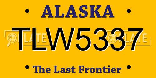 TLW5337 Alaska License Plate