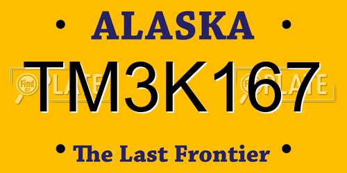 TM3K167 Alaska License Plate