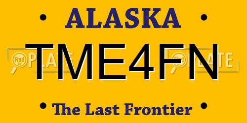 TME4FN Alaska License Plate