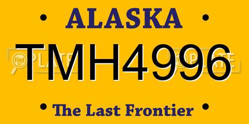 TMH4996 Alaska License Plate