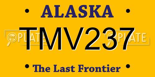 TMV237 Alaska License Plate