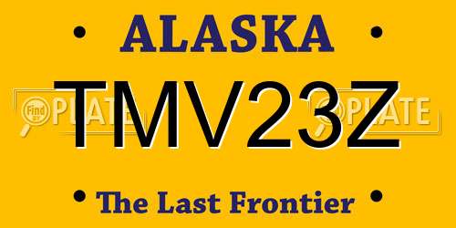 TMV23Z Alaska License Plate