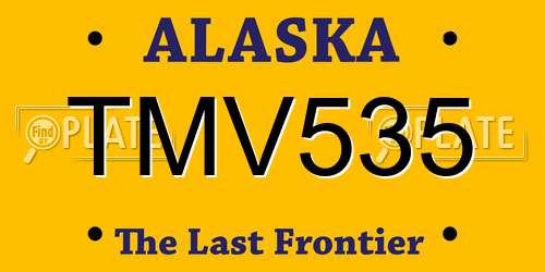 TMV535 Alaska License Plate