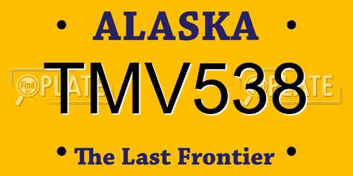 TMV538 Alaska License Plate