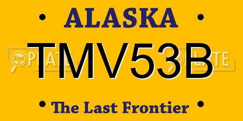 TMV53B Alaska License Plate