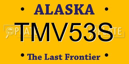 TMV53S Alaska License Plate