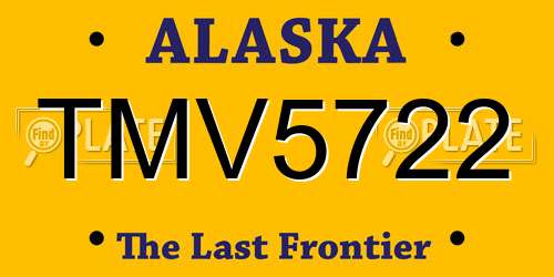 TMV5722 Alaska License Plate